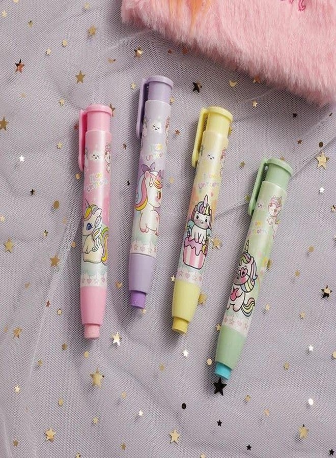 Radhya Accessories Push Eraser for Girls Retractable Erasers (Pack of 2) Stationeries Erasers for Boys Eraser Pencil Erasers (Unicorn) - Image 1